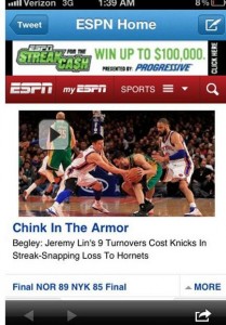 Jeremy Lin chink in the armor