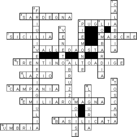 Soluzione Crucintarsio Sulle Regioni Italiane Iltuocruciverba