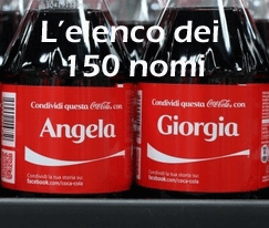 nomi sulle bottiglie coca cola