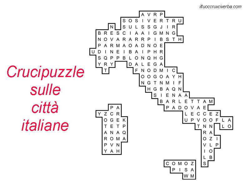 Il Crucipuzzle Sulle Citta Italiane Iltuocruciverba