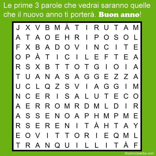 Le prime tre parole che vedi - Iltuocruciverba