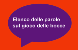 elenco delle parole sul gioco delle bocce