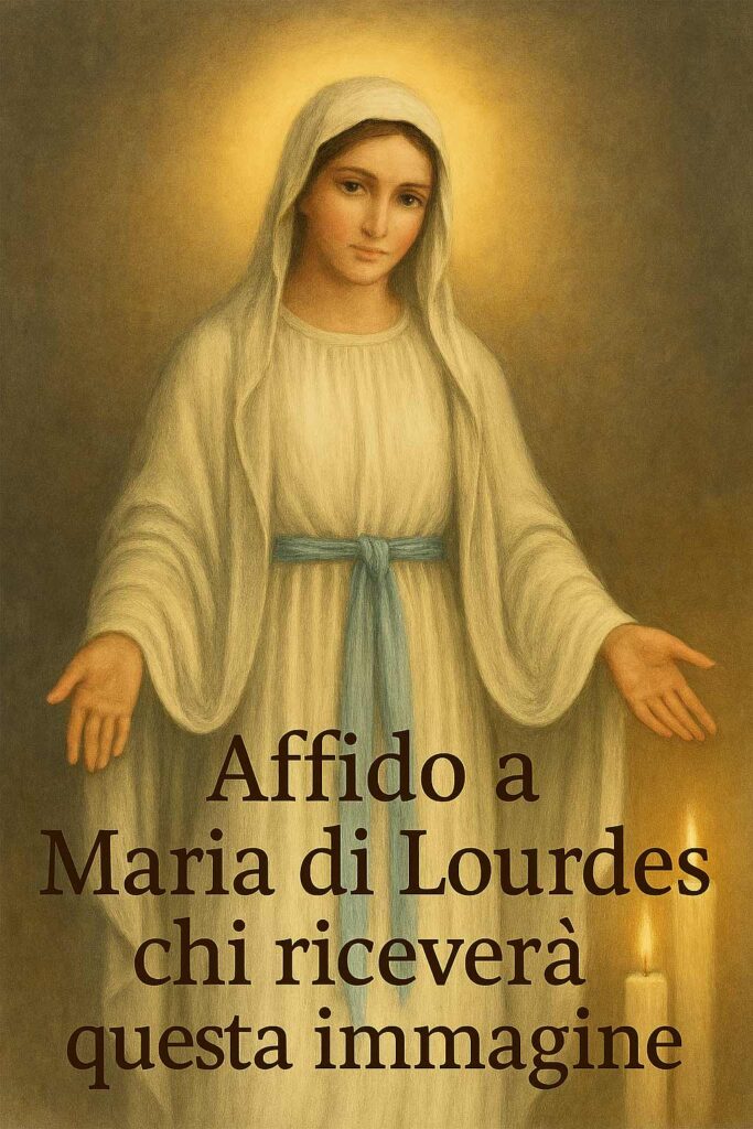 Affido a Maria di Lourdes chi riceverà questa immagine devozione mariana