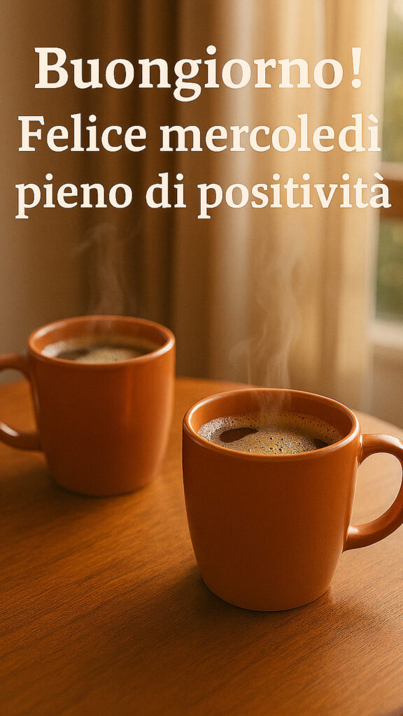 Buongiorno e buon mercoledì con due tazze fumanti