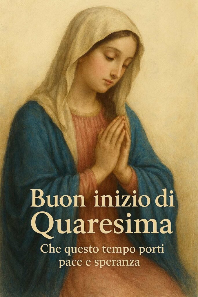 Buon Mercoledì delle Ceneri immagini religiose con simboli della Quaresima e messaggio di fede