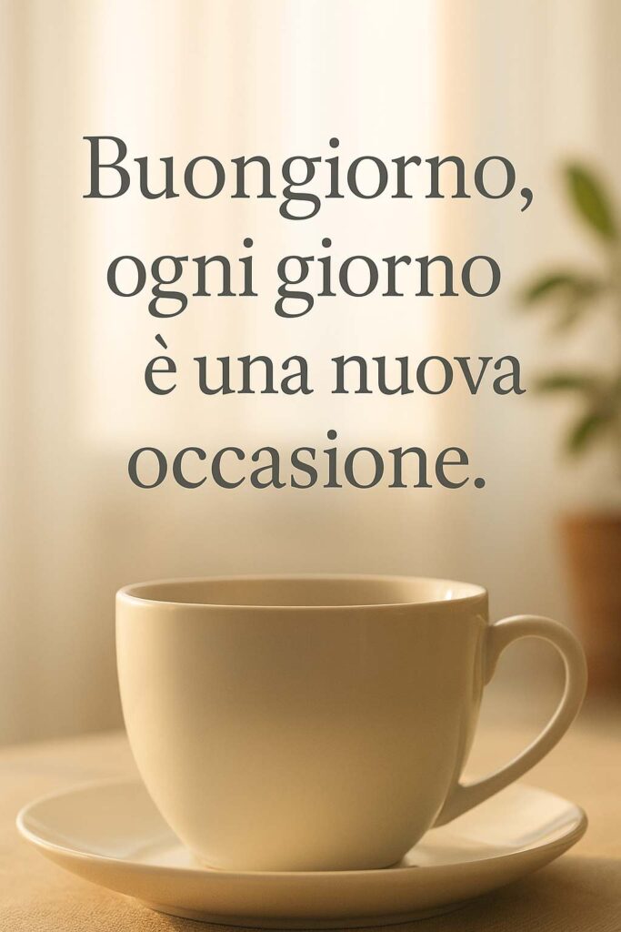 Immagini buongiorno WhatsApp nuove motivazionali con frase positiva.