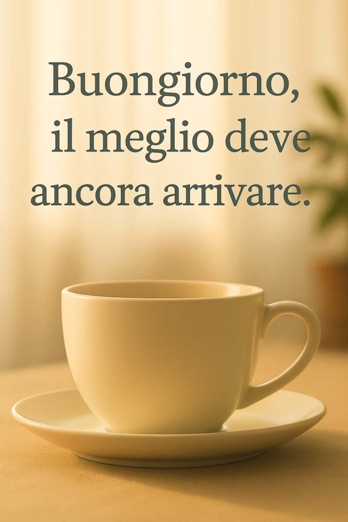 Buongiorno con frase di incoraggiamento per WhatsApp.