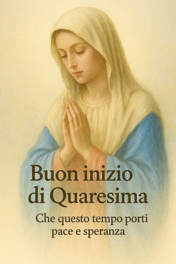 Frase spirituale sul Mercoledì delle Ceneri con croce e atmosfera di preghiera