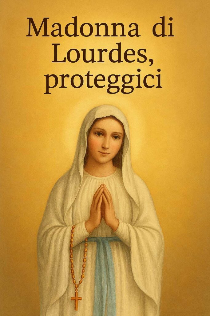 Madonna di Lourdes proteggici immagine religiosa da condividere su WhatsApp