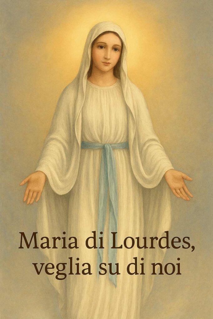 Maria di Lourdes veglia su di noi immagine di protezione religiosa