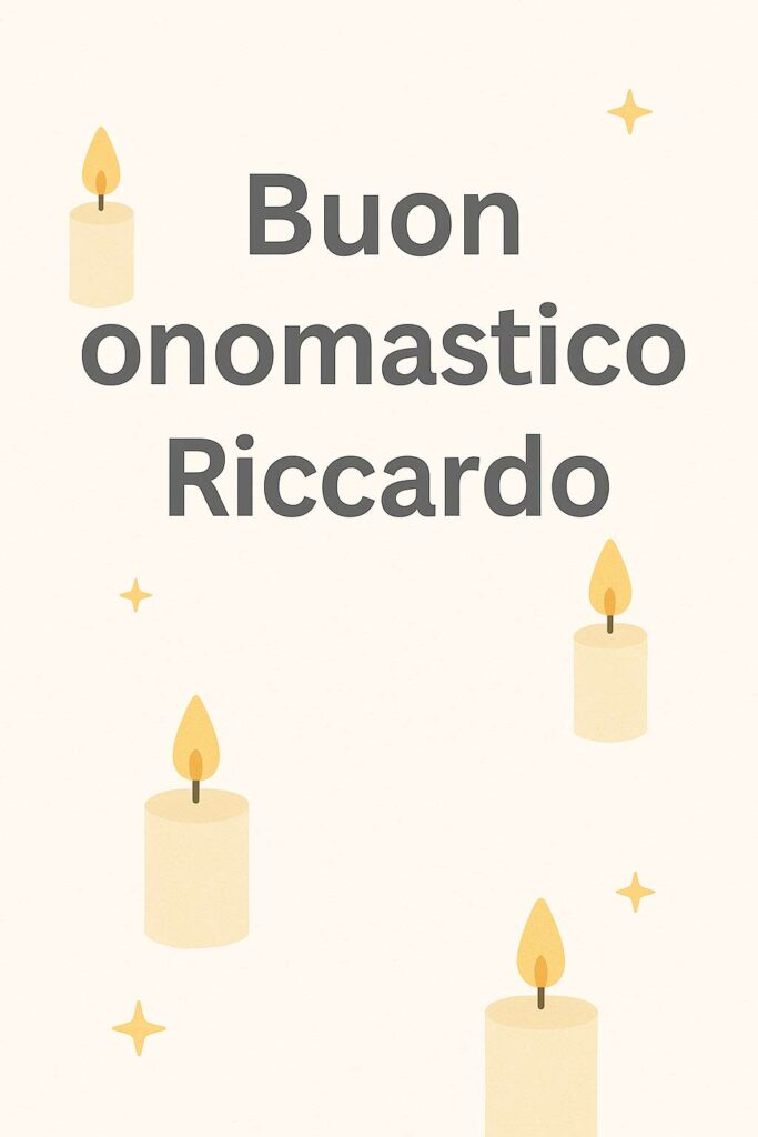 Buon onomastico Riccardo immagine religiosa semplice da condividere su WhatsApp