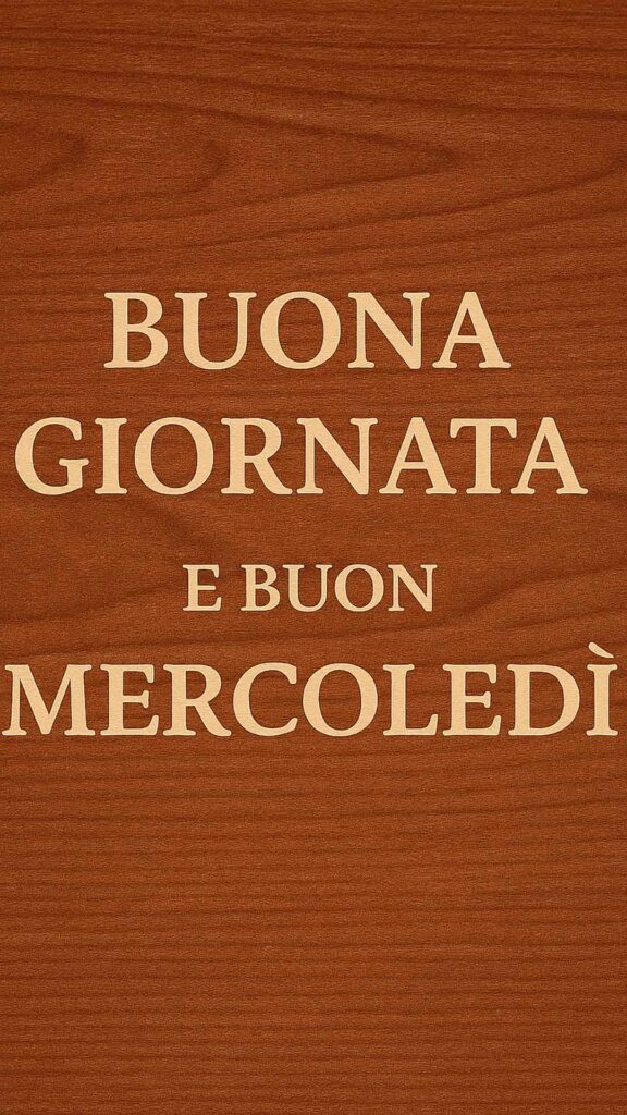 Buon mercoledì in stile elegante su legno